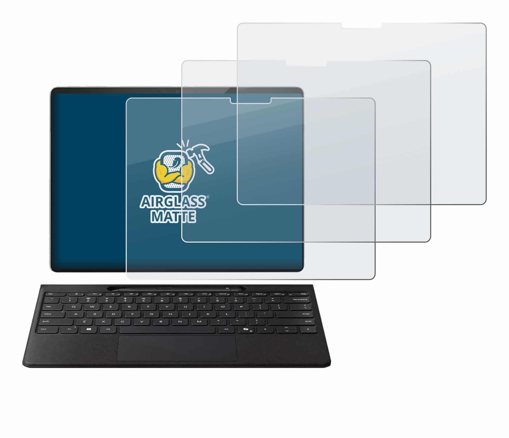 BROTECT Entspiegelungs Schutzglas für Microsoft Surface Pro Copilot+ 13" (3 Stück) Schutzfolie Matt [Extrem Kratzfest 9H, Anti-Fingerprint]