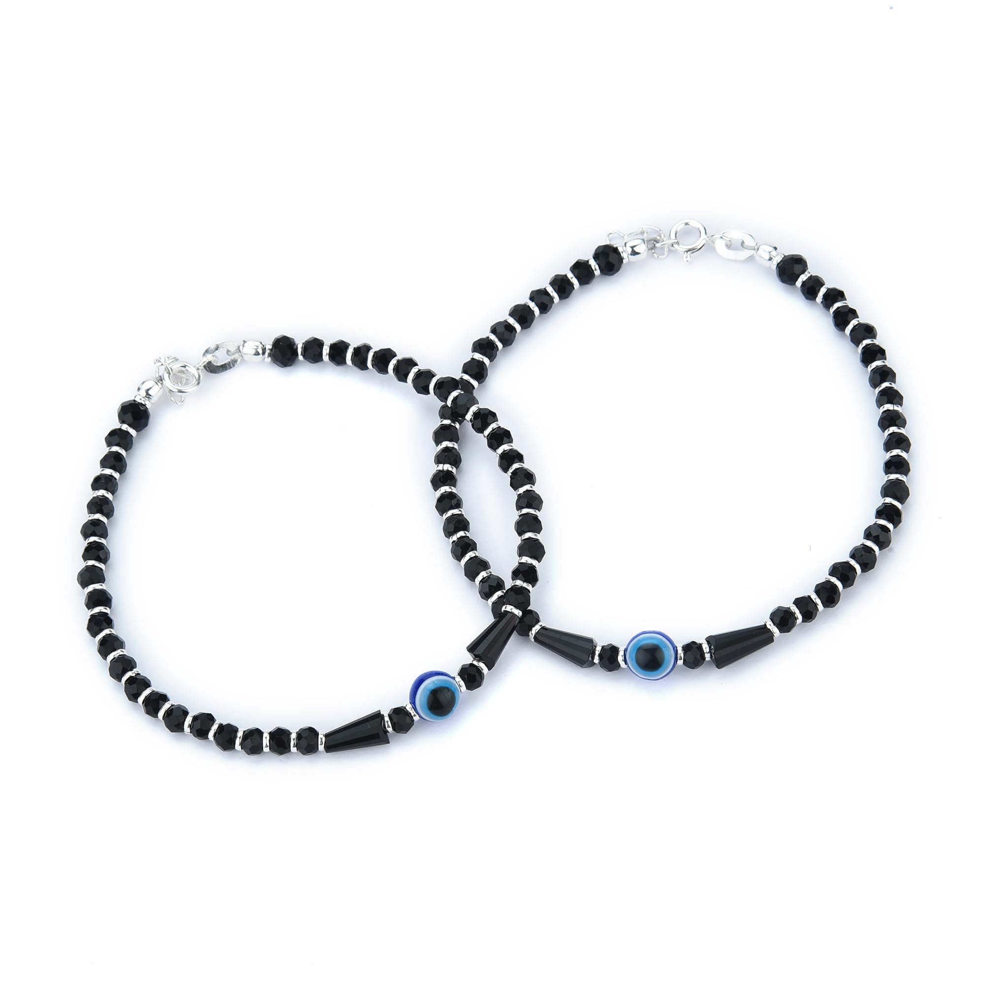 DHRUVS COLLECTION 925 Pair of Pure Silver Nazariya Evil Eye Anklet, Payal For Girls (Over 7 Years) (B0CCRRFWNG) Amazon Price History, Amazon Price Tracker