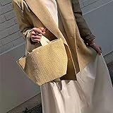 Straw Beach Bag Large Woven Straw Bag Handbag Women's Woven Tote Bag Summer Beach Tote for Travel Cr