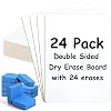 24Pack Dry Erase Boards, Double Sided Small White Board for Classroom Students, 9x12 Personal Mini White Board Bulk, Dry Erase Board with 24Erasers for Classroom Teachers Office Supplies