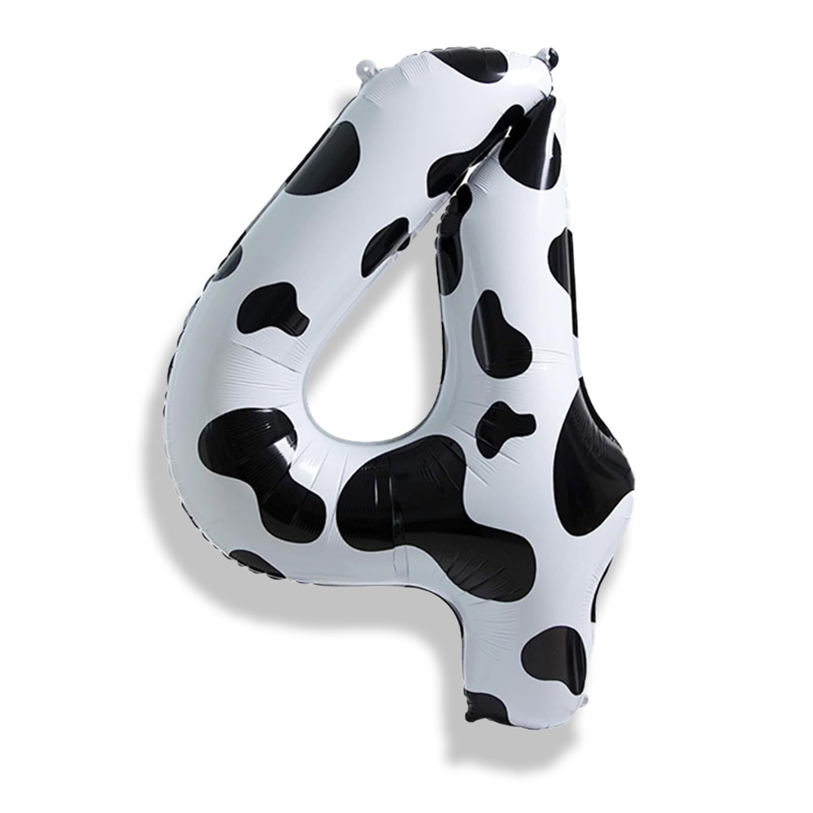 40 Inch Cow Print Number 4 Balloons for Kids, Big Self Inflating Foil Digital Balloons for Girls Boys 4th Birthday Party Farm Animal Theme Baby Shower Cowboy Cowgirl Theme Party Decorations Supplies