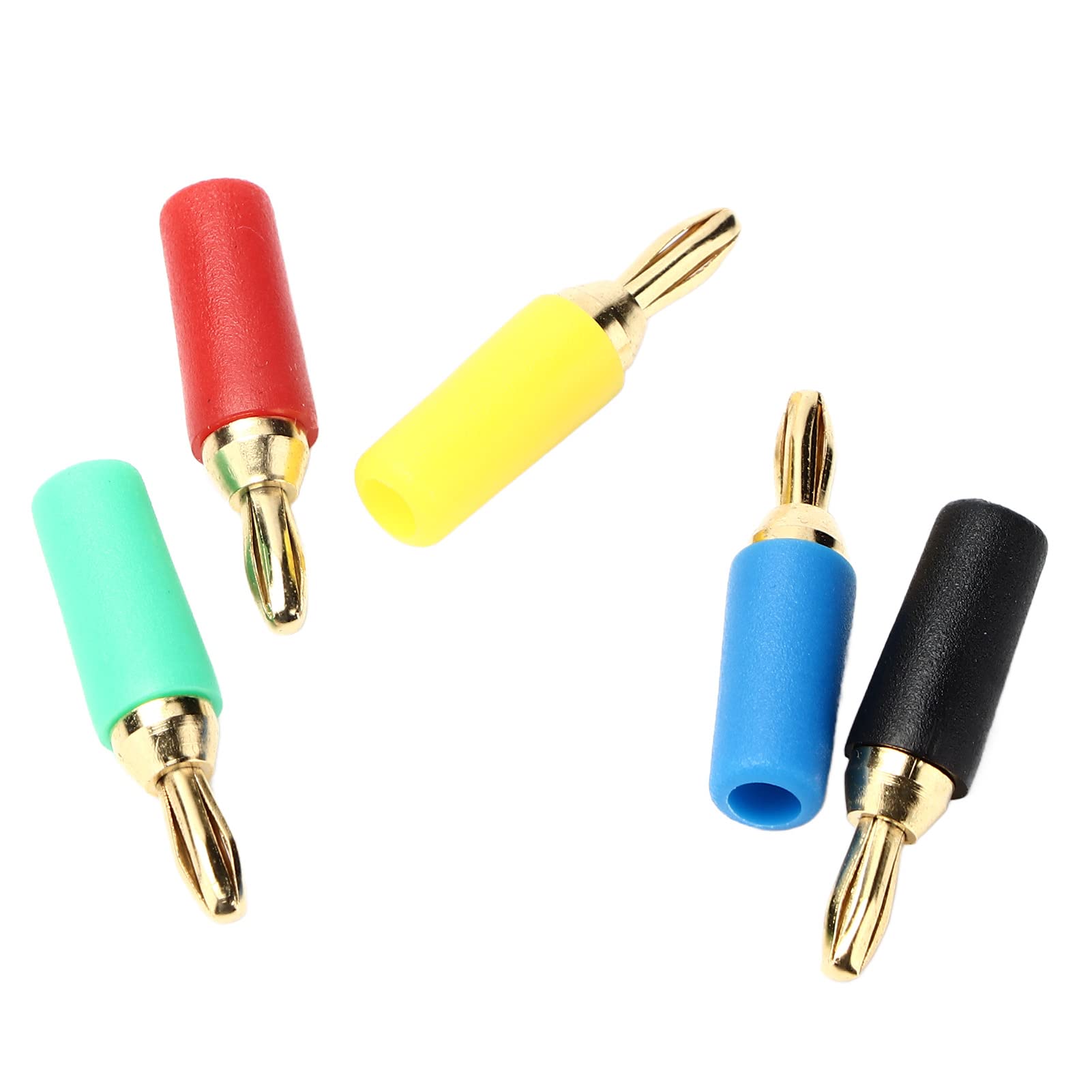 Yctze Fiches Banane Plaquées Or 2.5mm, Connecteurs à Souder pour Projets Fiables et électroniques, 10 Pièces