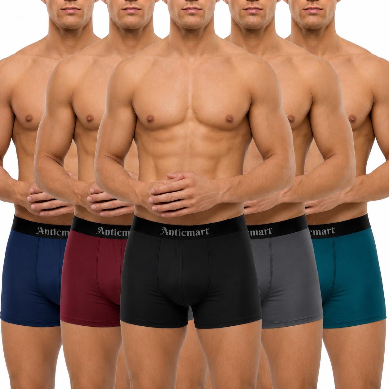 Men’s Printed Boxer Briefs Pack of 5 | Soft Stretch Breathable Trunks Underwear for Men | Multicolor Designer Innerwear for Men-picture-32