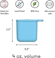 Vista 6 de Omie Caja (paquete de 2) recipientes para salsas a prueba de fugas, recipiente para aderezo de ensalada, recipiente de condimentos con tapas