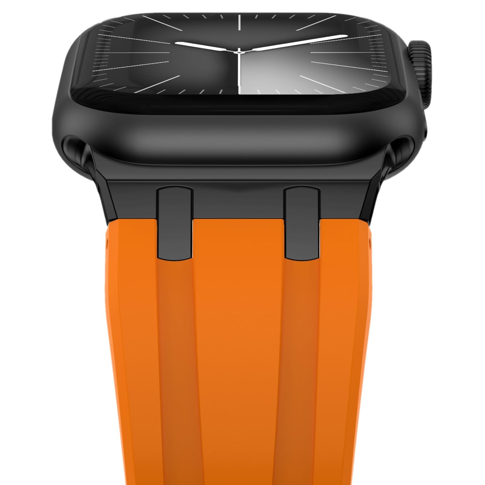 NewWays AP Luxury Band for Apple Watch Ultra 49mm 46mm 45mm 44mm 42mm 41mm 40mm 38mm for Men Women, Sport Silicone Rubber Band with Stainless Steel