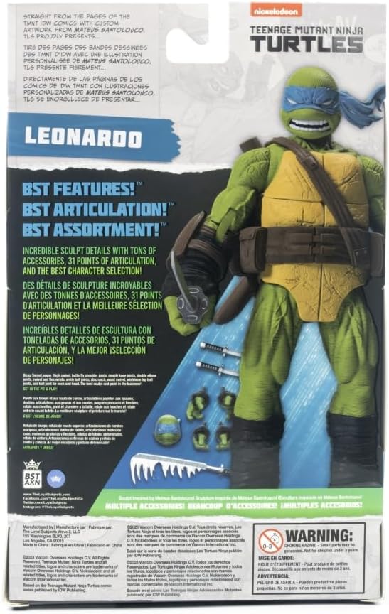Teenage Mutant Ninja Turtles BST AXN Leonardo IDW Inspired Comic Heroes 5-inch Action Figure image 5