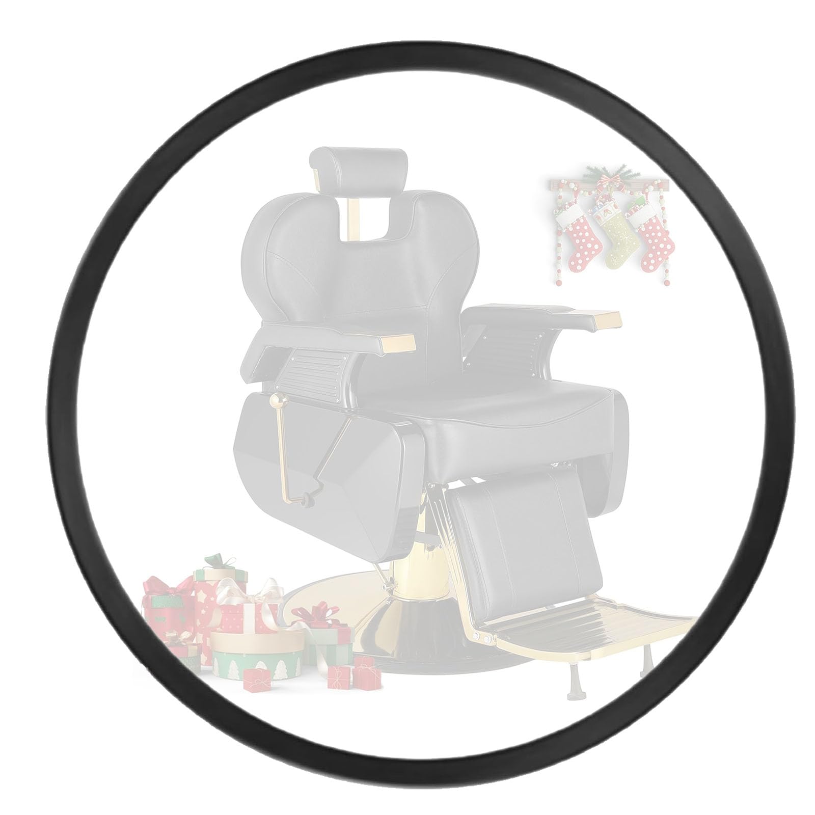 26.77" Salon Chair Rubber Base Ring, Chairs Prevent Hair from Hiding Hydraulic Base Equipment for Protecting Tile Floor Wood Floor-image-4
