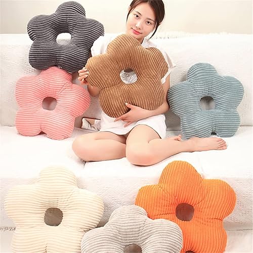 Miniatura 5 de ELONEL Almohada en forma de flor, almohada suave de nube geométrica esférica, almohada en la cama, sofá, cojín, cojín (flores 17.7 * 17.7