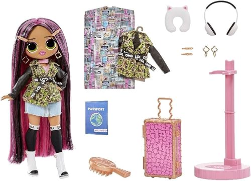 L.O.L. Surprise! OMG World Travel™ City Babe - Muñeca de moda con 15 sorpresas, incluyendo atuendo, accesorios de viaje y juego reutilizable, gran