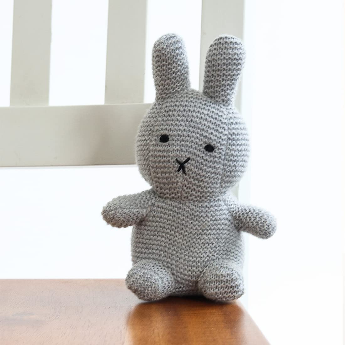 Pluchi Cotton Knitted Grey Bobby Bunny Soft Toy for Babies & Kids 19cm x 13cm