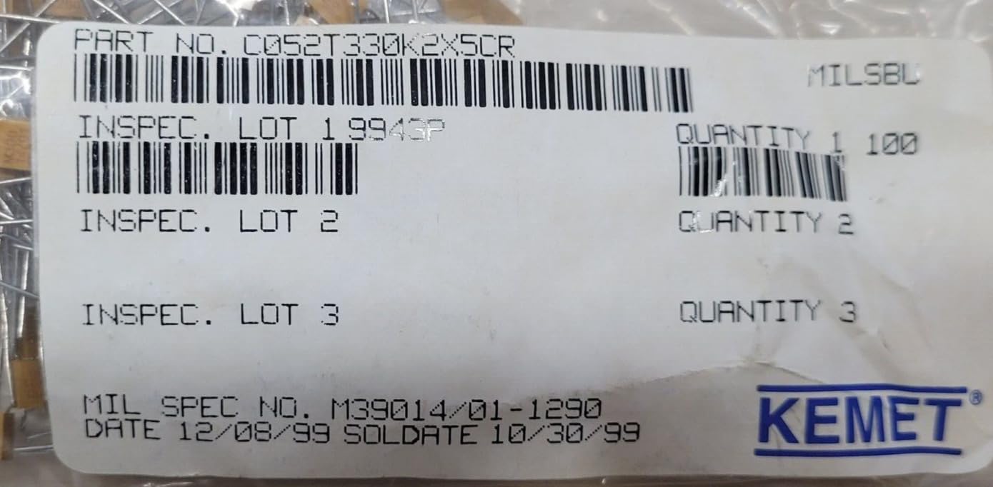 (5 PCS) CKR05BX330KR KEMET Compatible with CAP CER RADIAL