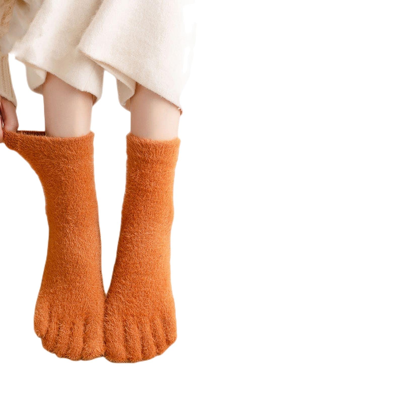 MOGSA Lot de 3 paires de chaussettes épaisses à cinq doigts pour femme