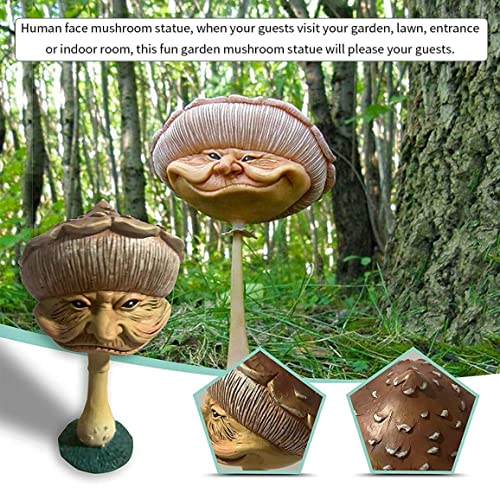 Yapthes Miniature Happy Mushrooms Resin Garden Statue, Funny Mushroom Statue, Mini Happy Face Mushroom Resin Sculpture For Home Garden Outdoor Courtyard Lawn Decoration&Patio, Lawn & Garden #TOP2