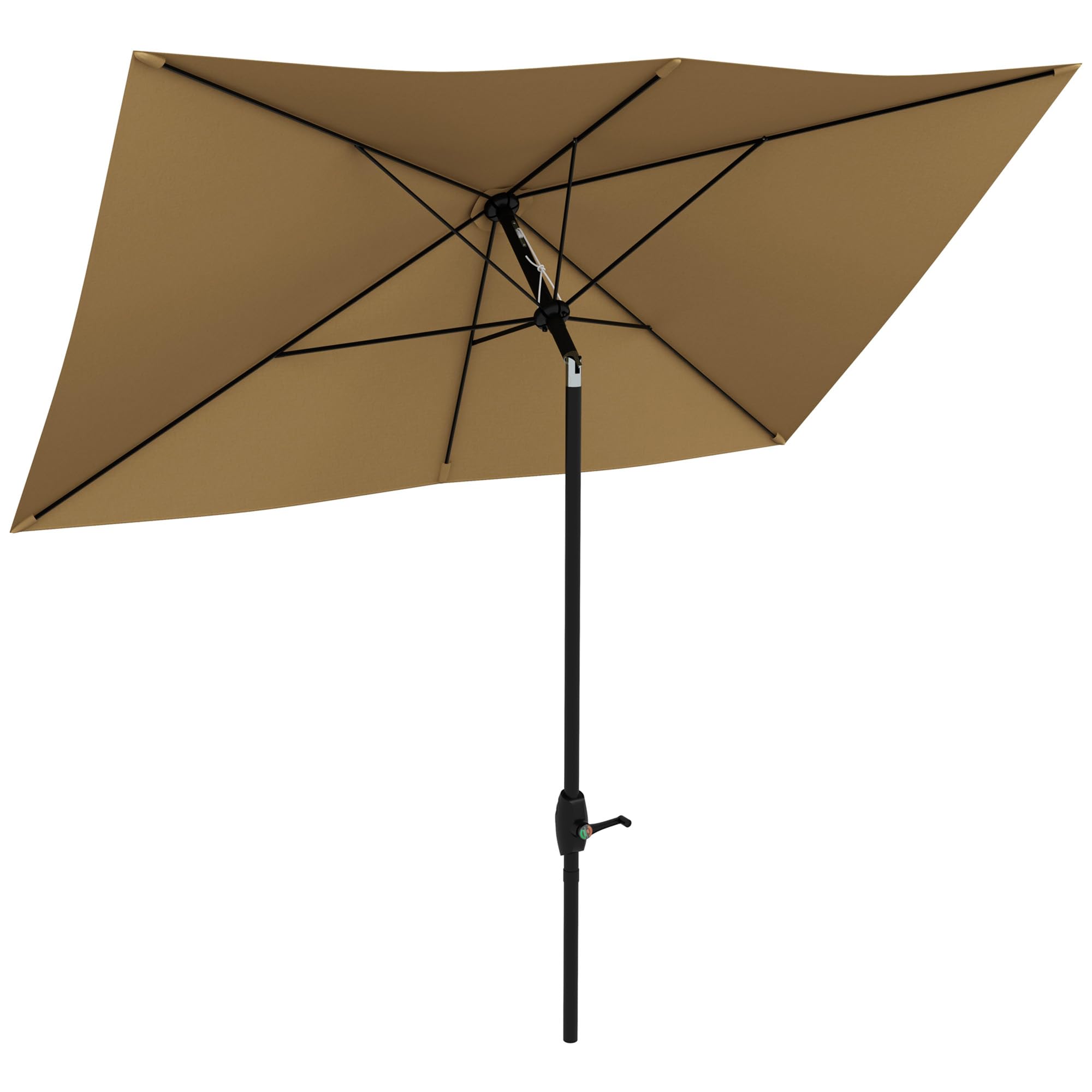 Outsunny Sombrilla de Terraza Exterior Parasol de Terraza Exterior con Ángulo Ajustable Mástil de Aluminio y Protección UV 50+ Sombrilla para Jardín Patio