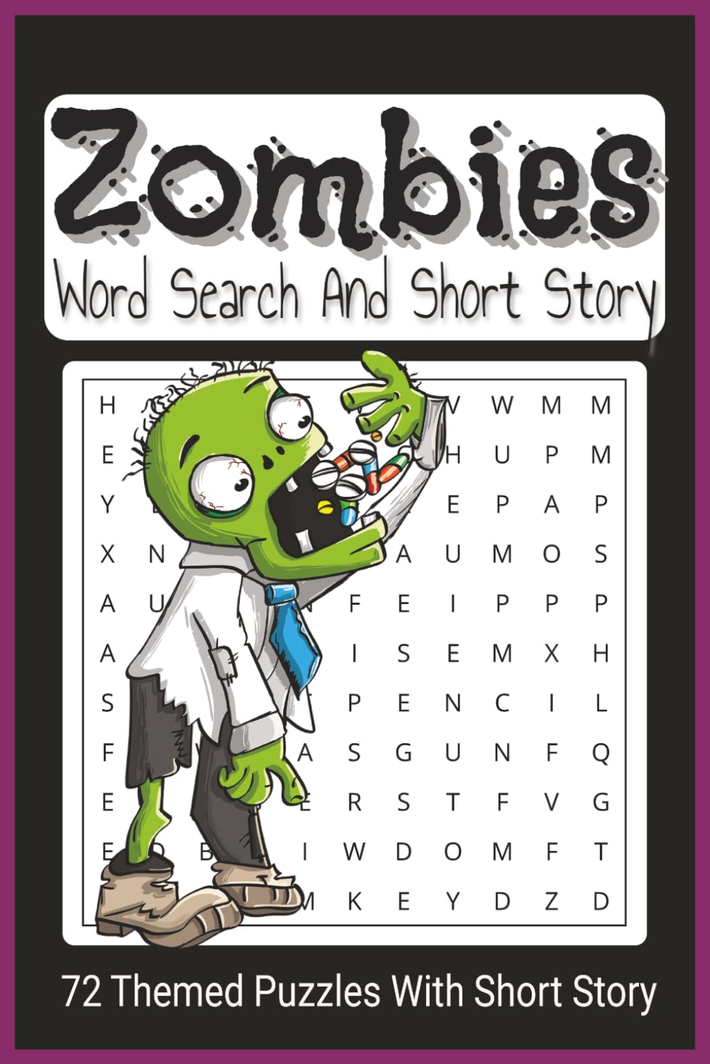 Zombie Themed Word Search Puzzle Book With Short Story: Word Find Zombie Adventure