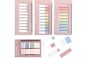 AIYUENCICI Index Tabs with Ruler, 4 Pack 660 Pieces Sticky Tab, Note...