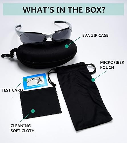 Miniatura 6 de Eyekepper TR90 Gafas de sol bifocales polarizadas deportivas irrompibles sin montura, Lente plateadagris