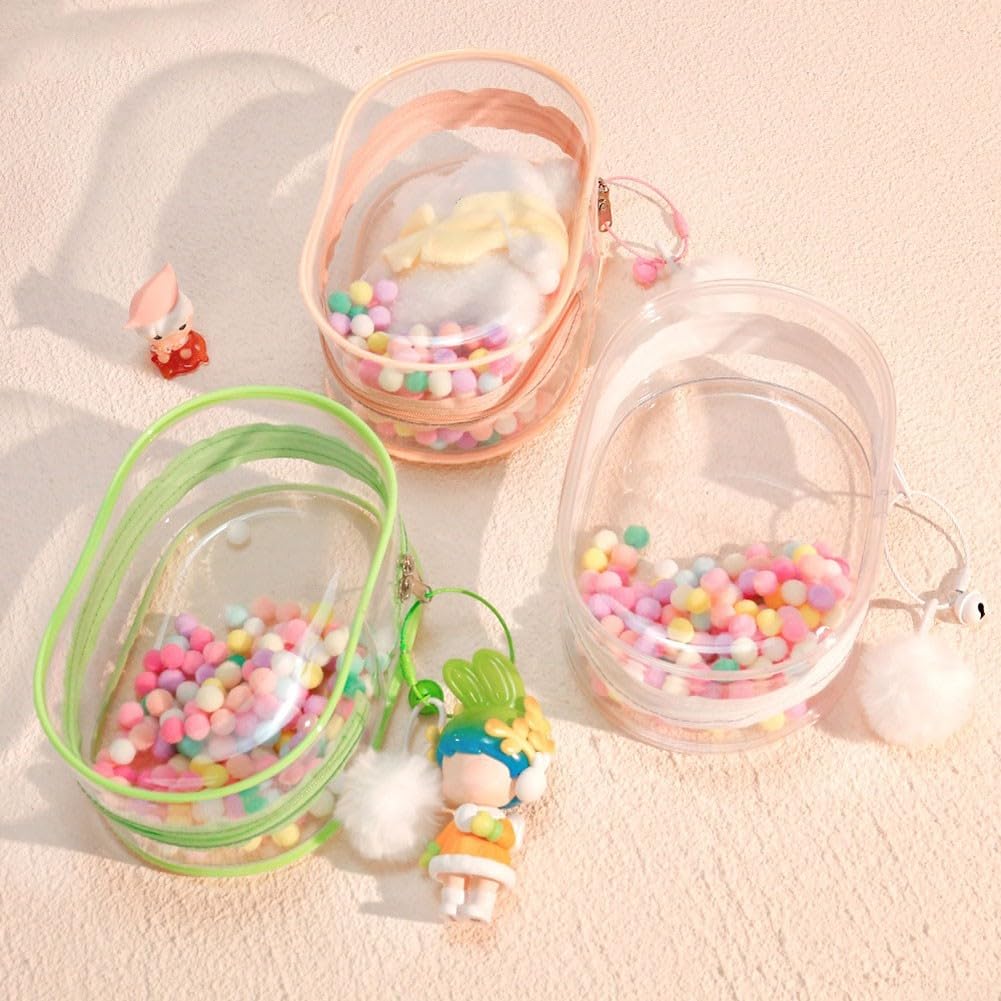 Dustproof Doll Storage Bag Fit For Labubu, PVC Hanging Display Cover Protective Case Fit For Labubu, Display Protective Box, Clear Bag Keychain For Doll Party
