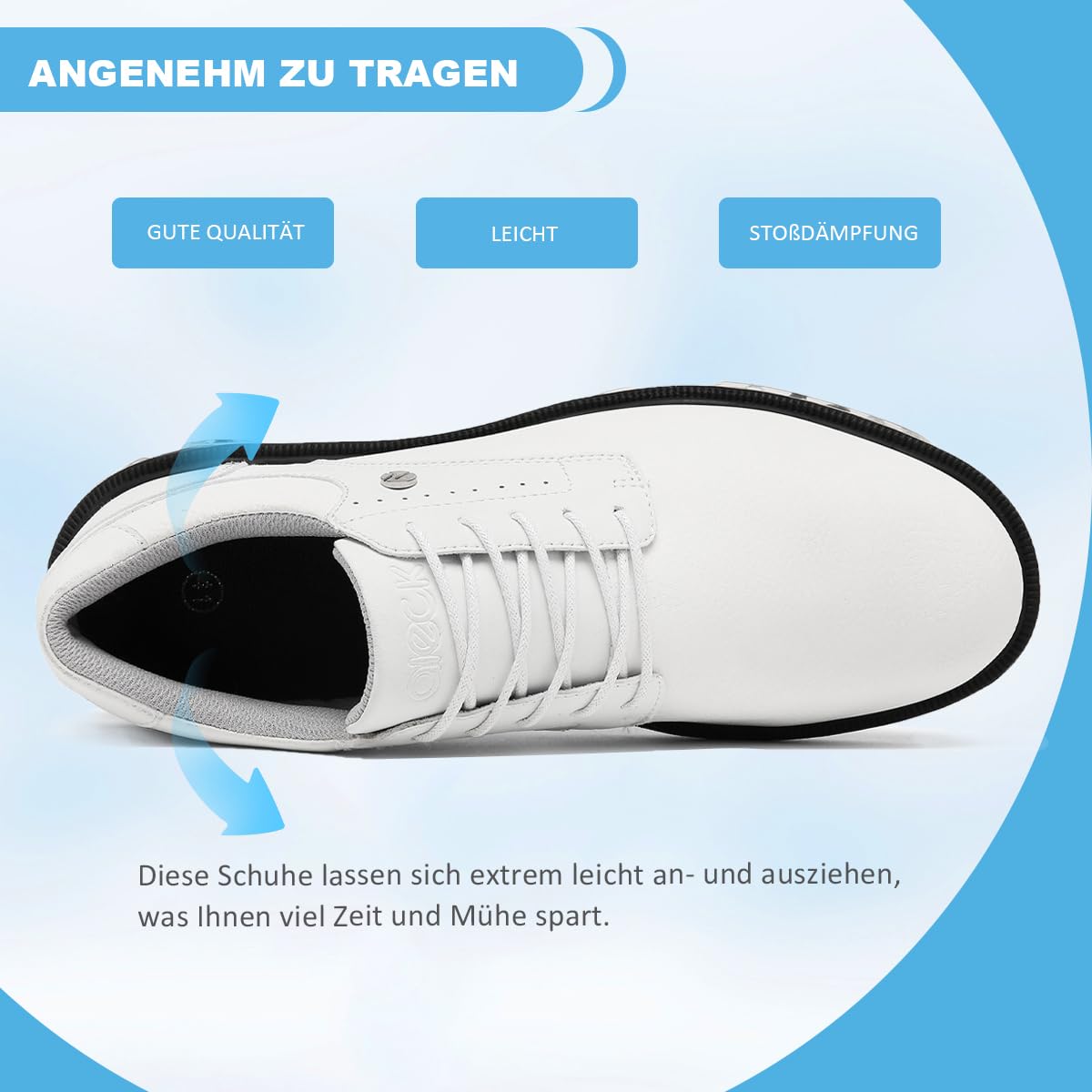 ULTIANT Golfschuhe Herren wasserdichte Langlebig Schnürung Atmungsaktiv Trainingsschuh für Golf