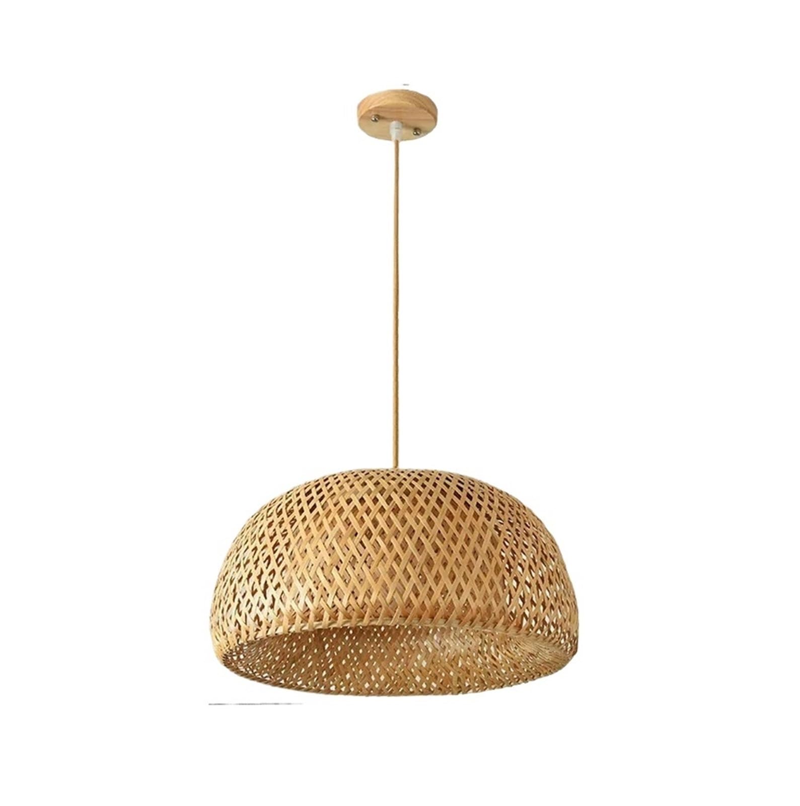 Akdjgfp A Style 01 Rattan Lampshade Handmade Wicker Lampshade Hanging Lamps Rattan Pendant Light Weaving Lamp(A Style 01)