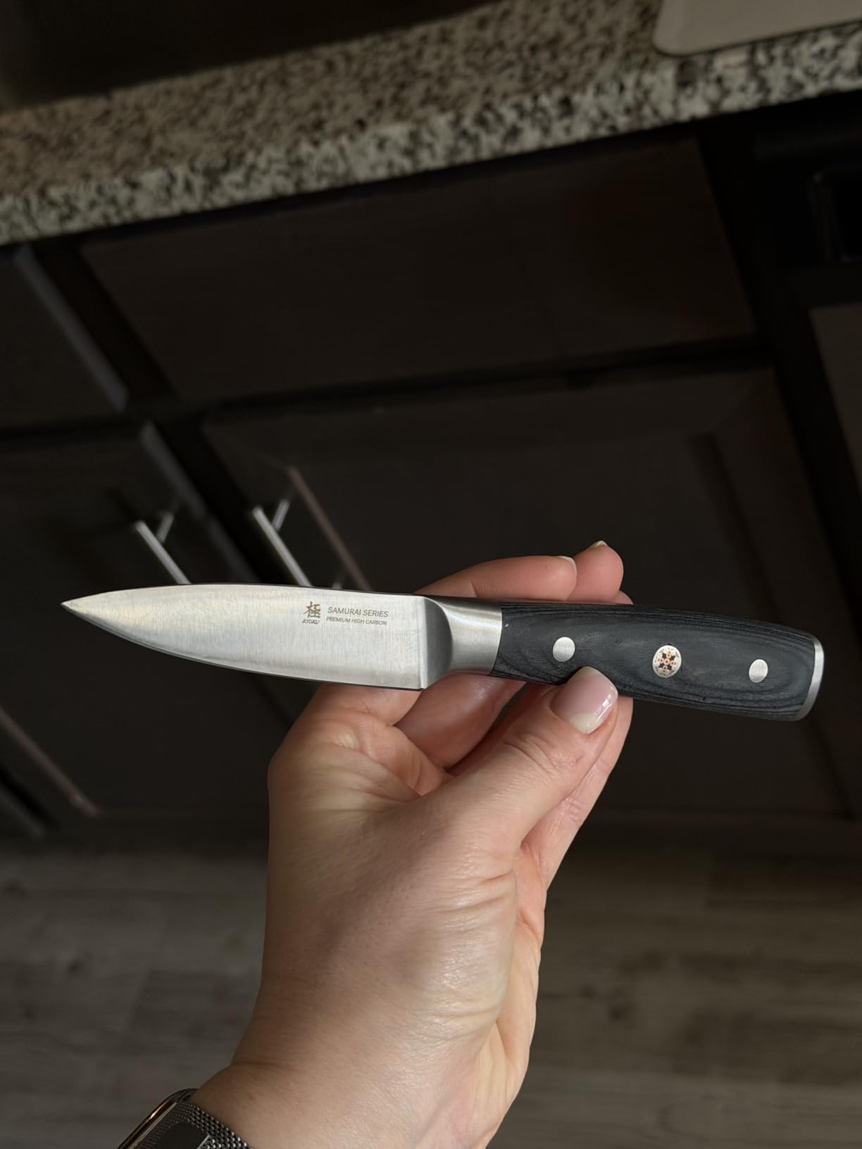 KYOKU Samurai Cleaver with mosaic pin detail