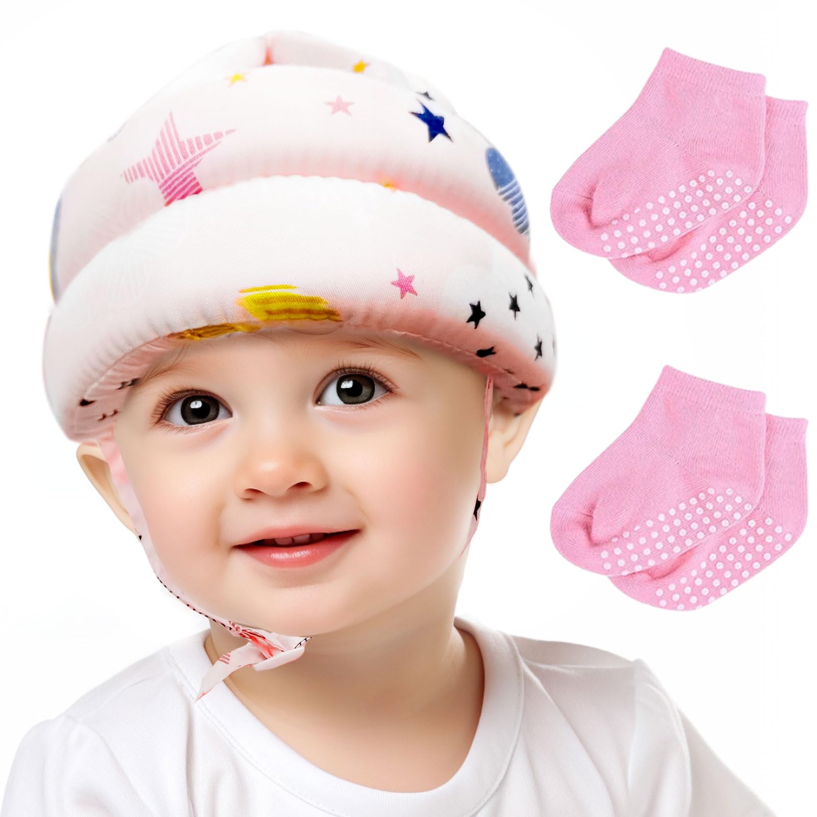 Casco de bebé para caminar gateando, protector de cabeza para bebé, sin golpes, cojín suave, protector de cabeza de seguridad ajustable