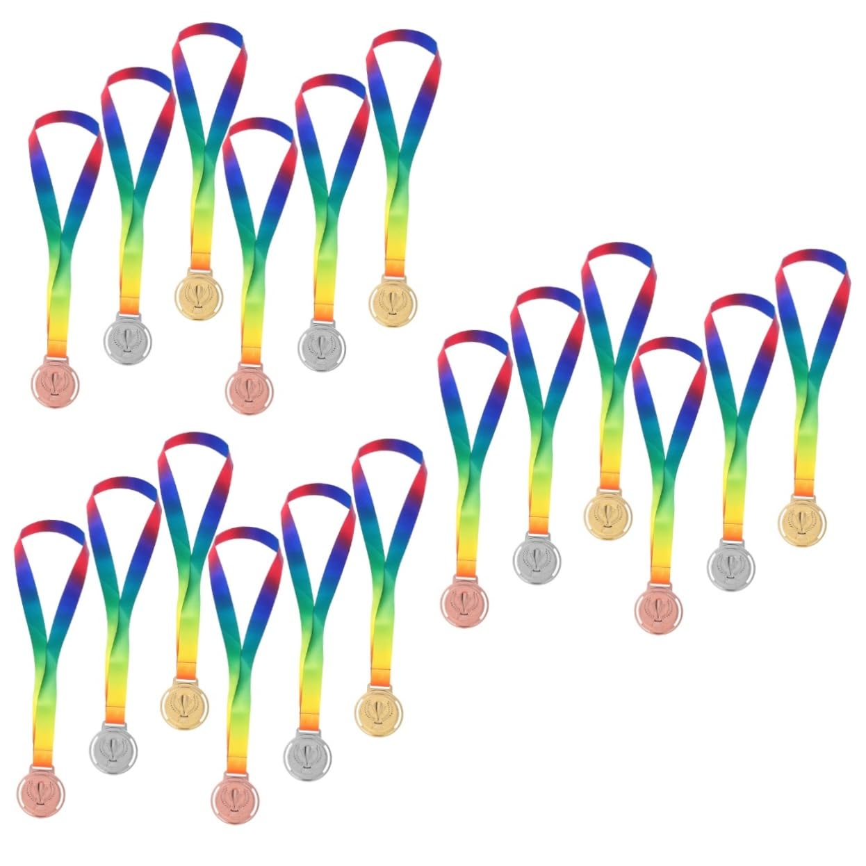 BESPORTBLE 18 STK. Teiliges Medaillen mit Lanyards Langlebige Metall Sportmedaillen Dekorative Auszeichnung für Schulwettkämpfe Party Accessoire für Schüler Sportveranstaltungen und Ehrungen
