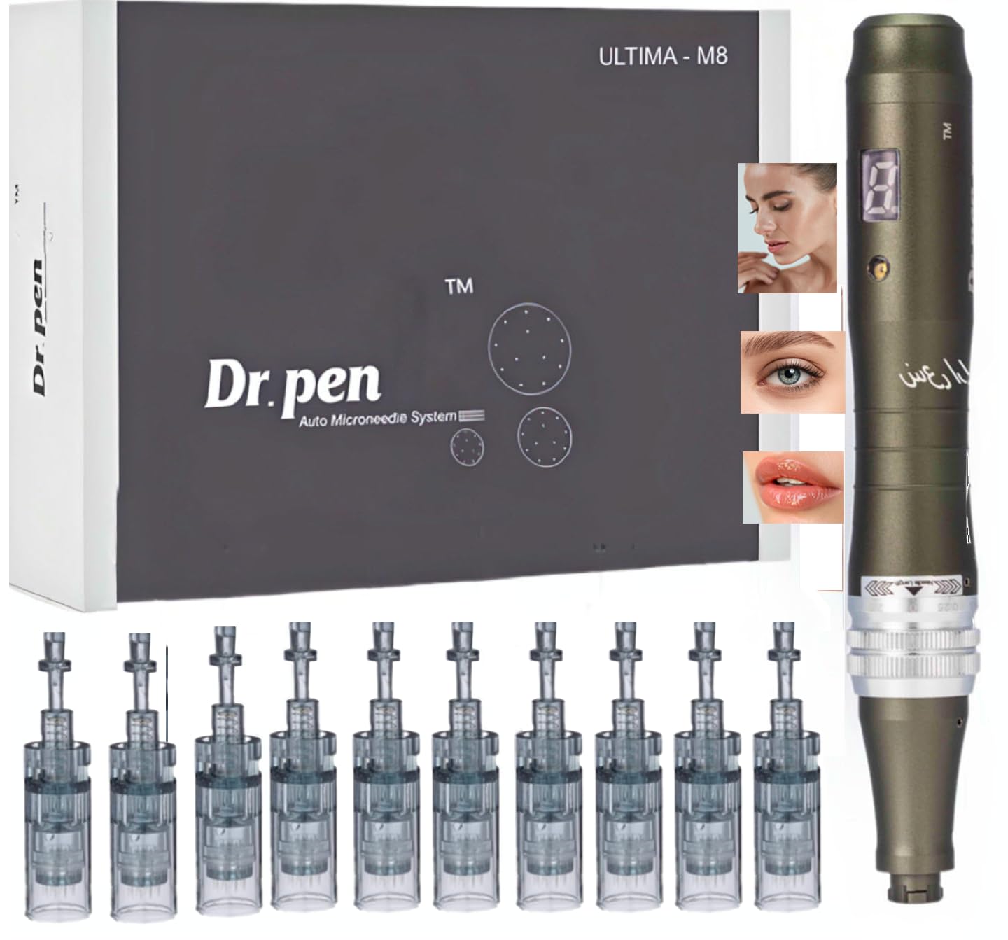Dr.pen Ultima M8 Wireless Microneedling Pen Kit Including 10 Cartridges(16-pin x 5 pcs, 36-pin x 5pcs)