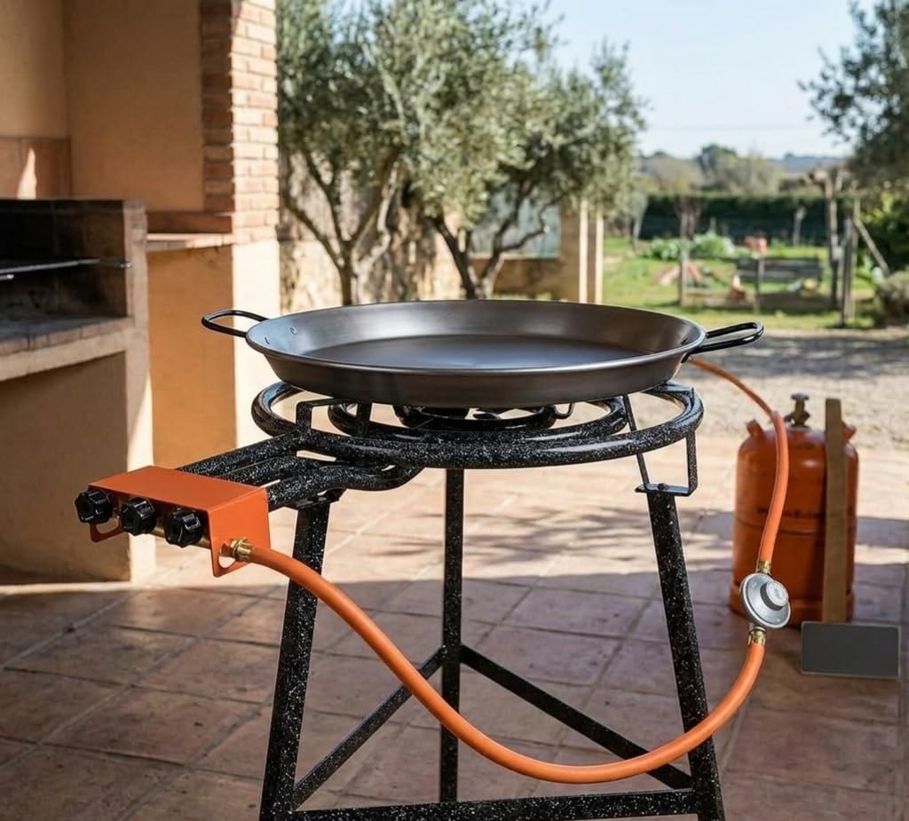 Suinga Hornillo Paellero | Gas Butano | 30-50-70 cm | 3 Quemadores | Para Paelleras 38 a 90 cm | Paellero Profesional