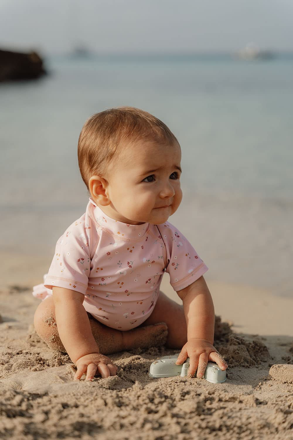 Little Dutch Schwimmshirt Badeshirt Kurzarm Kleinkind Mädchen rosa (Gr. 86/92) - Little pink Flowers