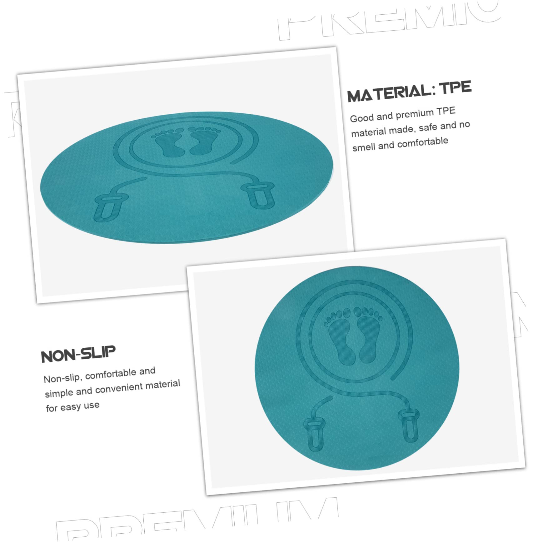 Toyvian Non Slip Rope Jumping Floor Mat Tpe Shock Absorbing Soundproof Yoga Pad for Home Fitness Thick and Comfortable Exercise Cushion for Workouts