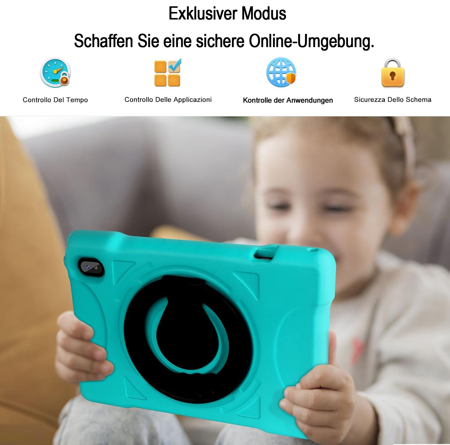 AOCWEI X700 Tablet 10 Zoll,Android 13 Tablet,12GB RAM+128GB ROM,512GB erweitern,5GWiFi PC,Octa-Core,6000mAh,2.0GHz, Hülle in Grün