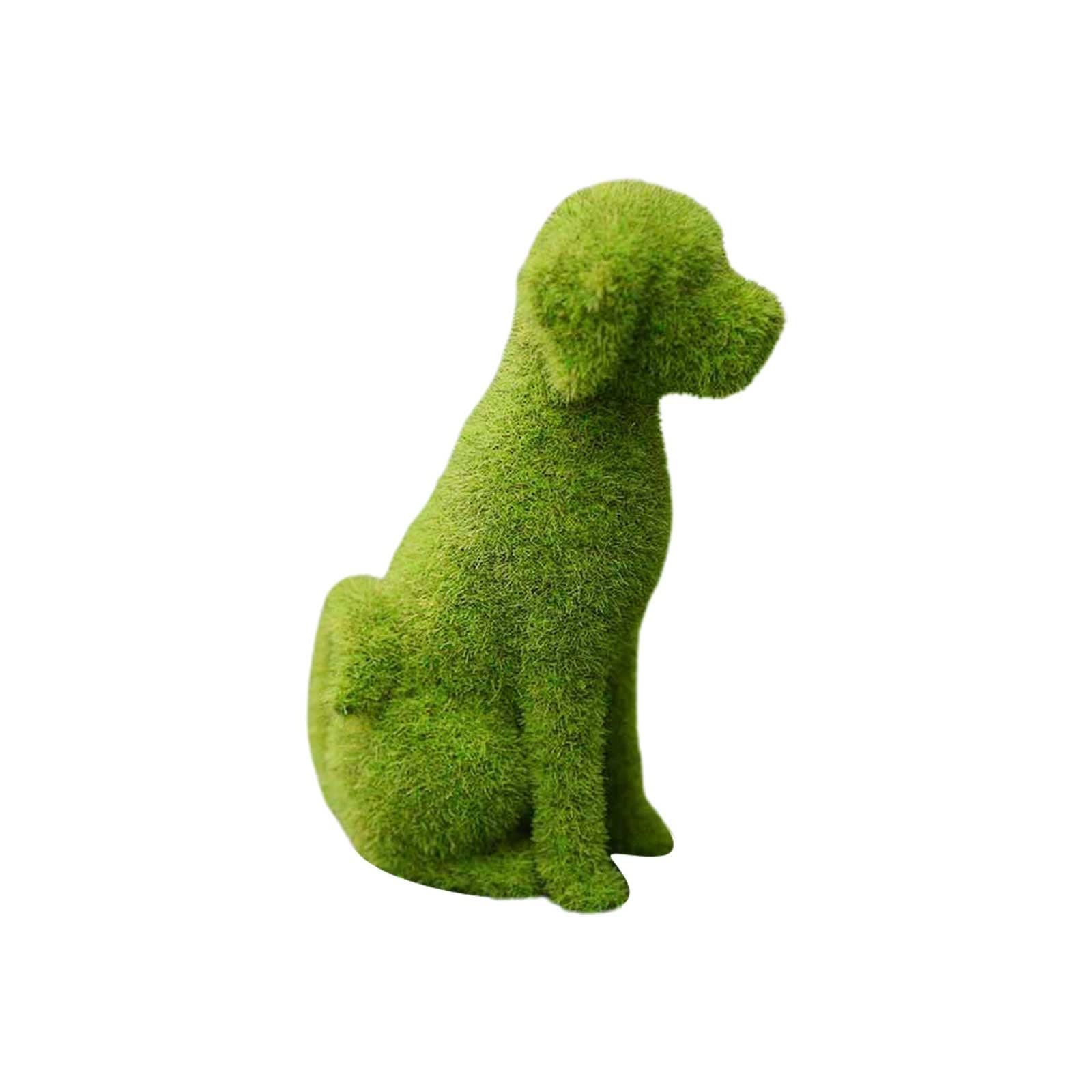 Gelb&Schwarz Garden Sculpture Decorative Peeing Dog Topiary Green Simulation Flocking Puppy Ornament Birthday Presents for Women (D, One Size)