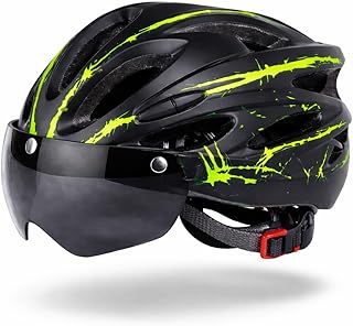 FUKUKAWA Adult Bike Helmet for Men & Women with Detachable Magnetic Goggles Visor