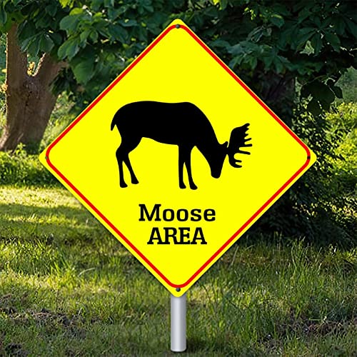 Plaque en métal anticorrosion Moose Crossing Zone pour décor extérieur durable 38cm - 2