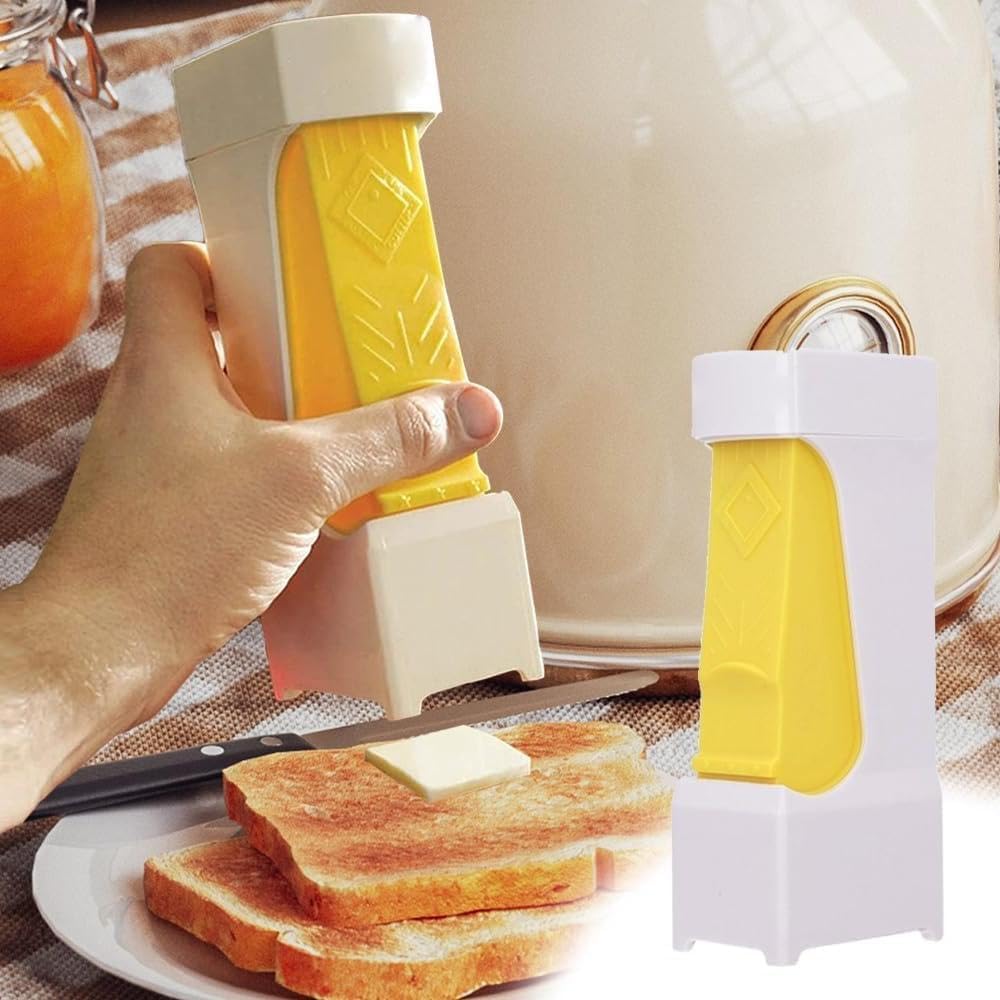 Butter Slicer Butter Cutter: with Stainless Steel Blade - Dishwasher Safe - No-Burr Design for 1/4 lb Butter Sticks - Easy Squeeze Slicing - Convenient Butter Dispenser Tool for Kitchen