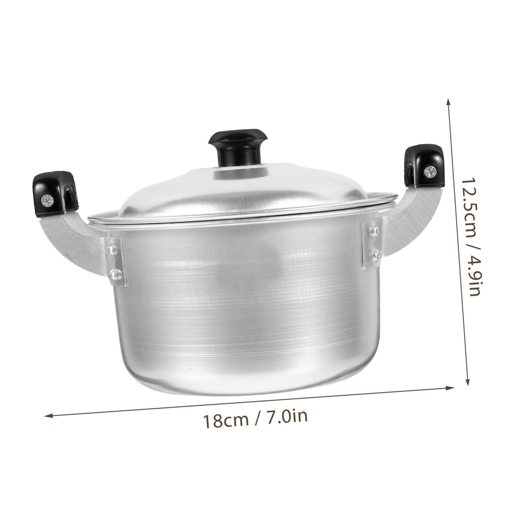 BRIGHTFUFU Double Ear Aluminum Soup Pot Ramen Pot Lid Quick Heating Noodle Cooker Soup