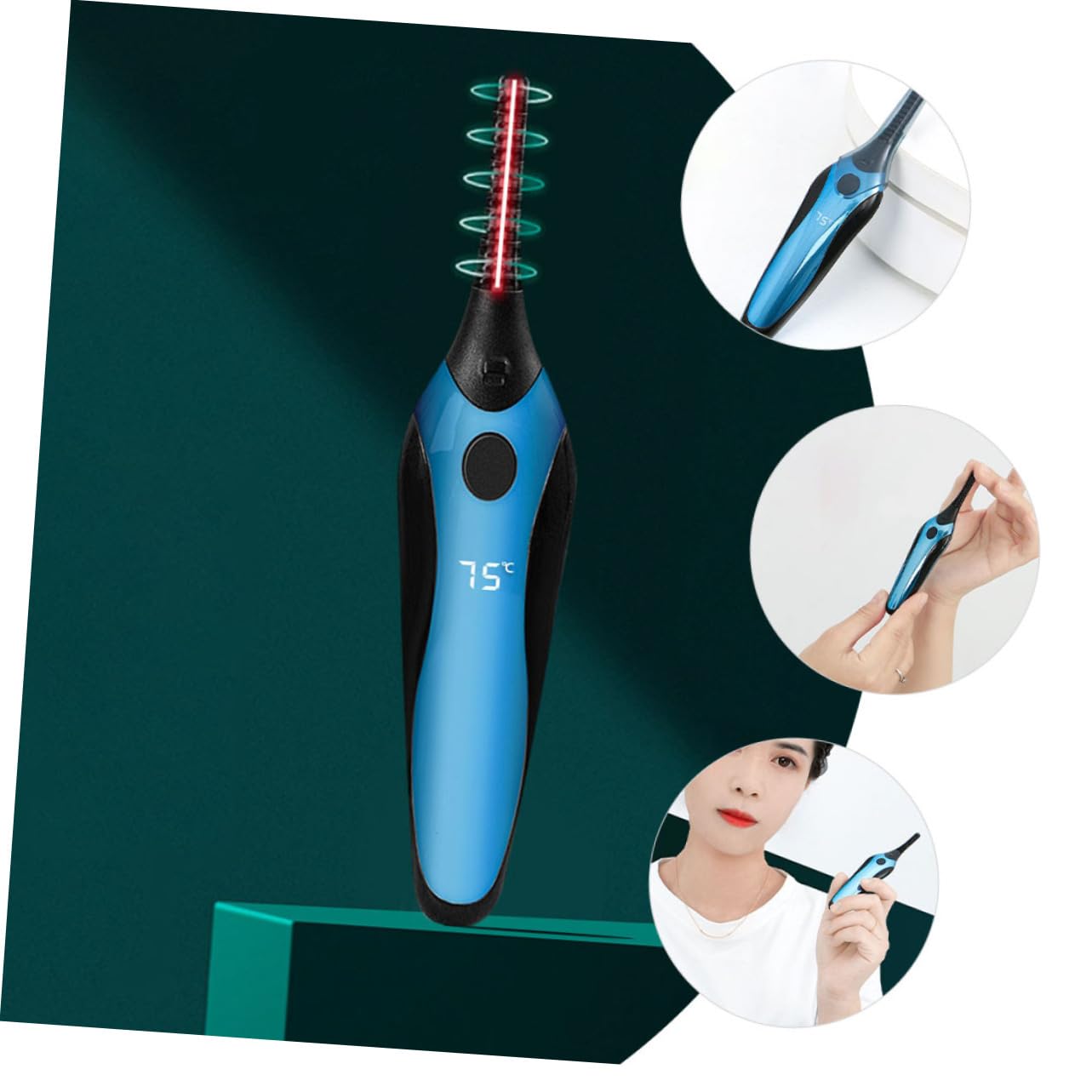 Healeved Heated Eyelash Curler Perm Electric Lash Curler 3 Temperature Levels Perfect for Party or Daily Use