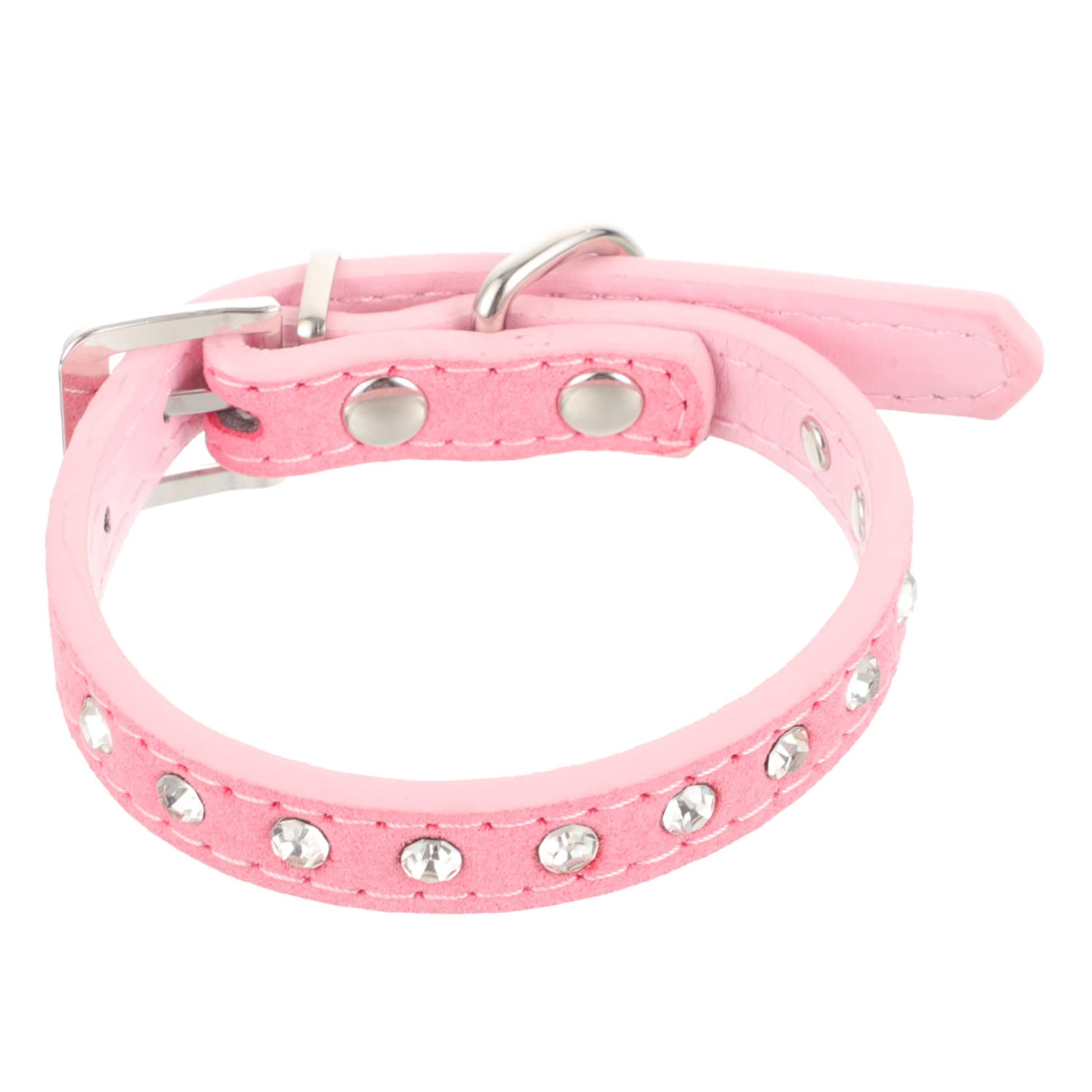 Collar de perro elegante en cuero PU con brillo ideal para paseos cómodos de cachorros y gatitos