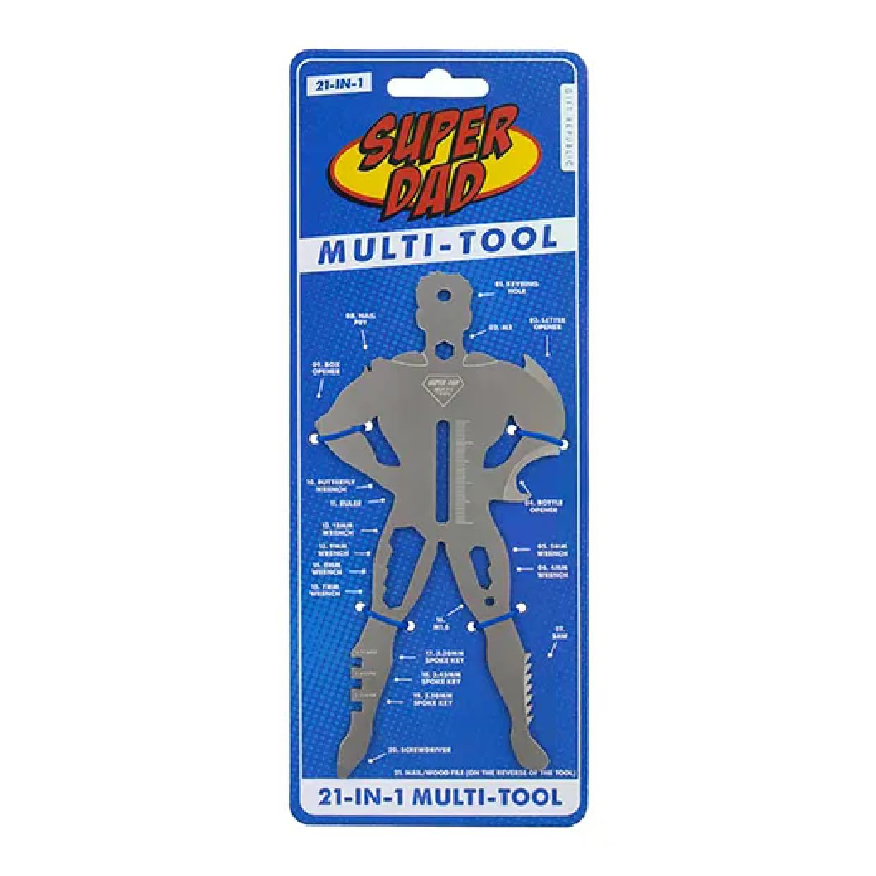 Gift Republic Men's Super Dad -Tool – 21-In-1 Superhero Gadget