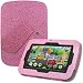 LeapPad Academy Case & Leapfrog Epic Academy Case - HOTCOOL New PU Leather with Kickstand Cover Case for LeapPad Academy & Leapfrog Epic Academy 7" Tablet, Glitter Pink