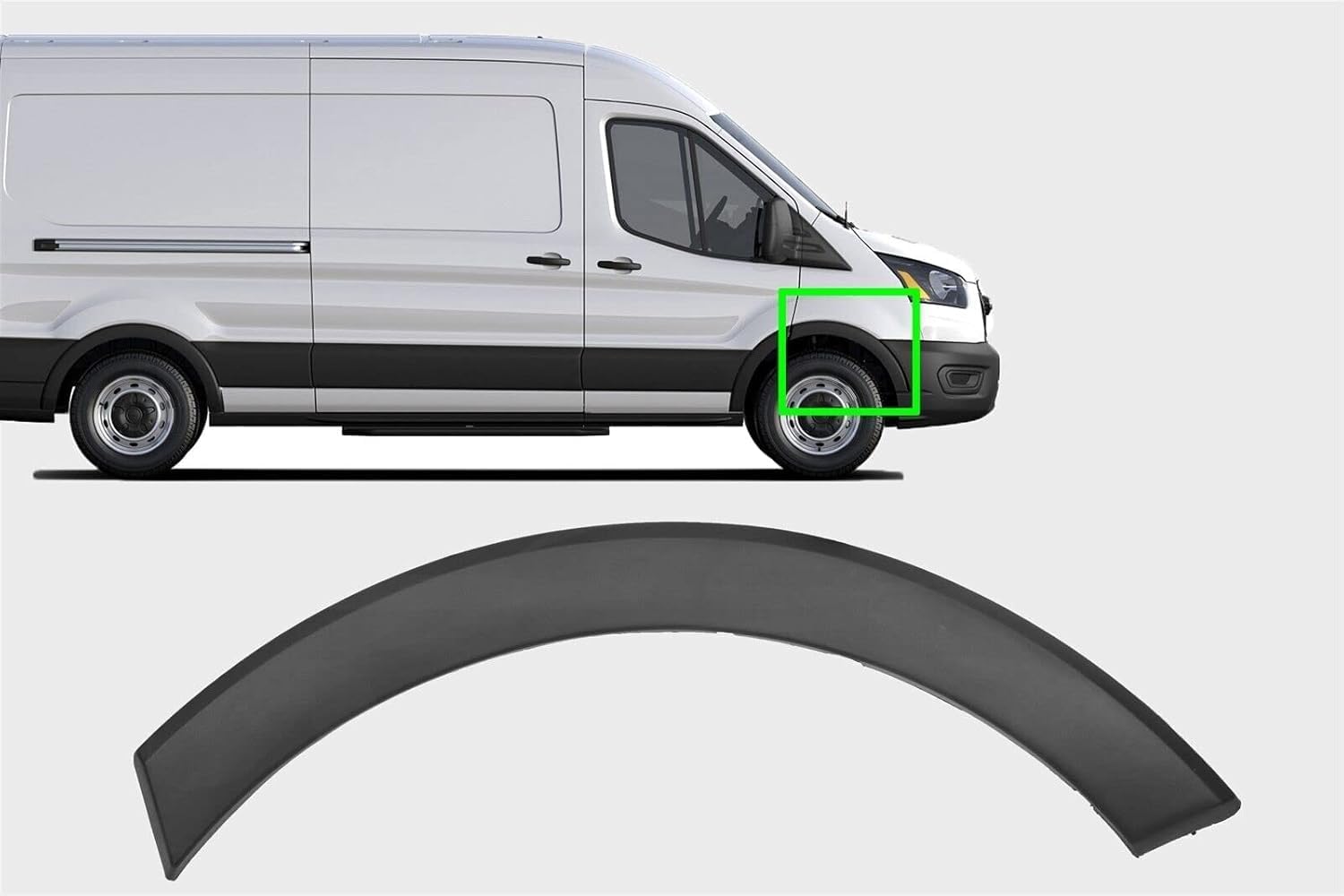 Replacement for Ford Transit 2015-2023 Front Flare MOLDING Trim 150 250 350 (Right Passenger Side Fender Bumper Flare)