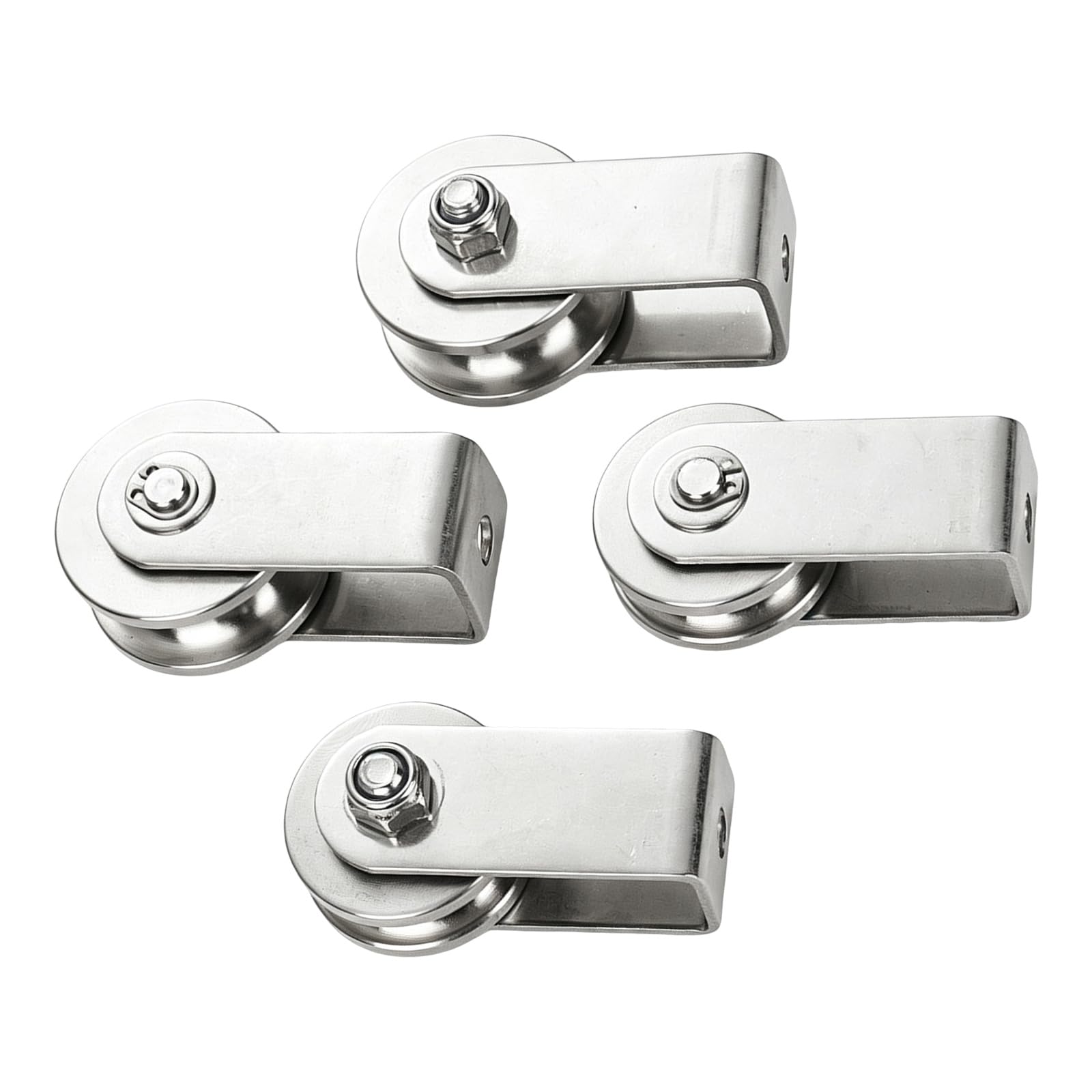 Limtula 304 Steel 30 Wheel U Fixed-Mount Rope Guide Pulley Stainless Steel Wheel Set Of 4, Compact U Track Hardware For Home Maintenance Jobs Rope Sheave Guide Wheel Fixed Mount Utility Pulley Compact Line Redirect Small Lifting