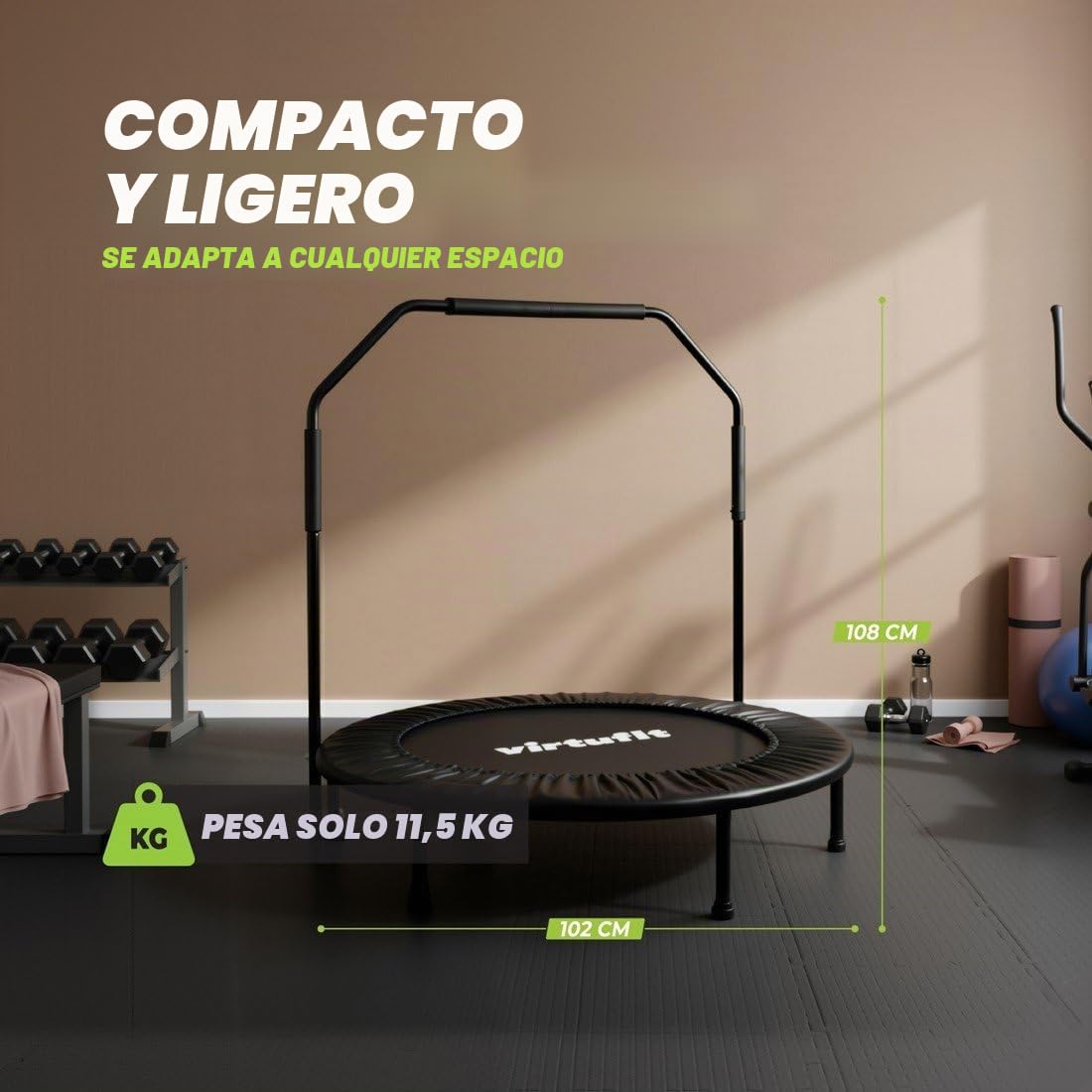 VirtuFit Trampolín para exterior, trampolín de jardín – Trampolín con valla de seguridad y barras acolchadas para niños, interior y exterior Fitness