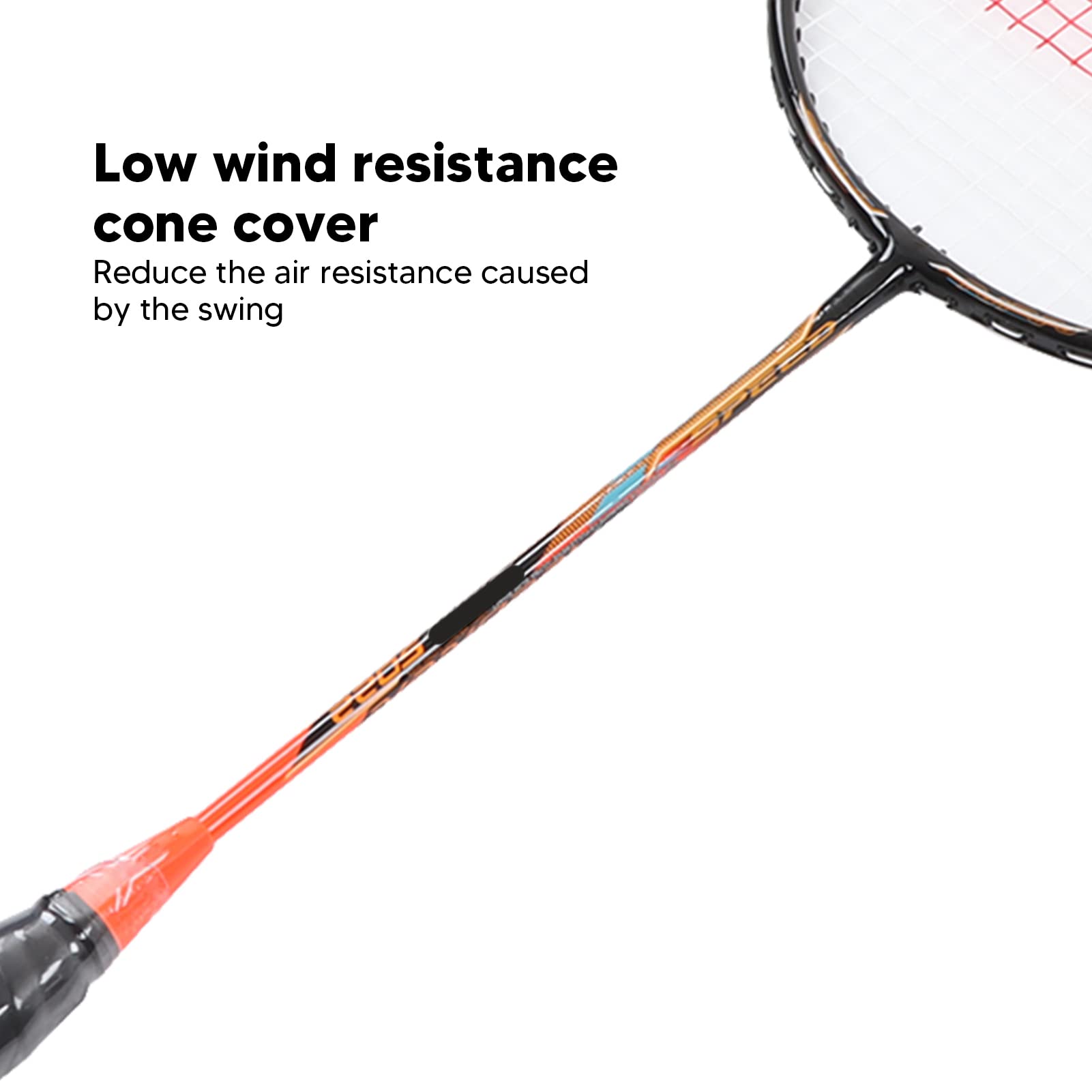 Set di Racchette da Badminton in Lega di Carbonio Leggero con Custodia per Allenamento e Competizione - Confezione da 2 Arancione 660 Mm