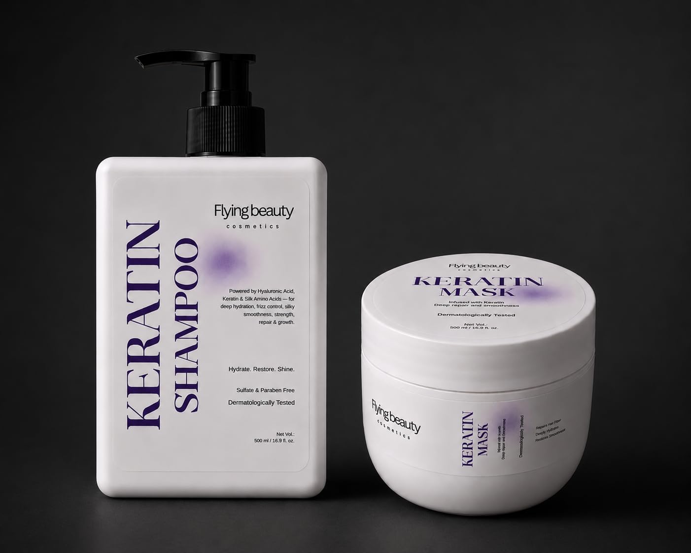 Keratin Shampoo + Mask for Brilliant Shine | Complete Shine Boosting Combo | Deep Repair Hydration Frizz Control & Gloss | Sulfate Paraben Free | 500ml Each | Dermatologically Tested-image-46