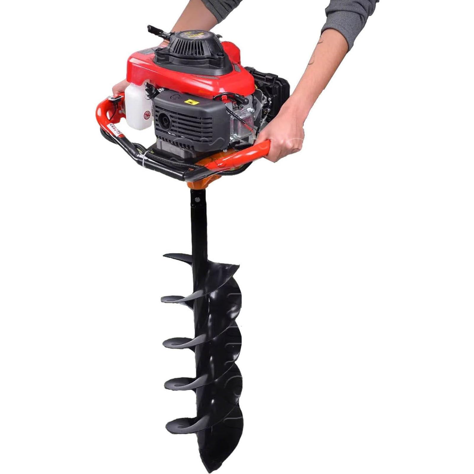 ZenSeFarin Auger Post Hole Digger, 4-Stroke Powered Earth Post Hole Digger with Drill Bits, Post Hole Auger Heavy Duty Earth Auger for Tree Planting Holes, Fence Greenhouse Stakes 10cm