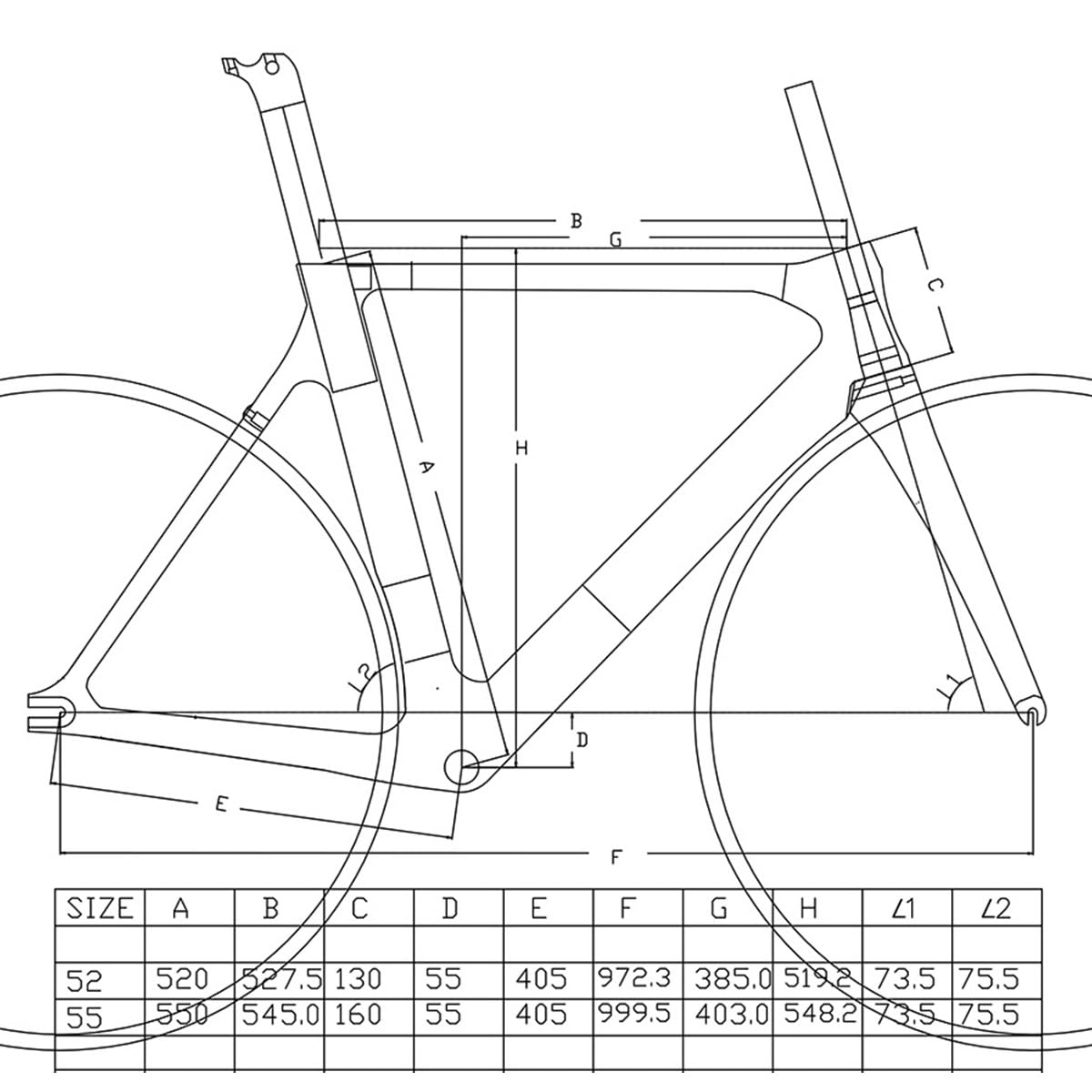 BSFHQS Carbon Fiber Bike Frame 700C Fixed Gear Bike Frameset 52cm 55cm Track Bike C Brake Frame Quick Release 100/120mm(55cm)
