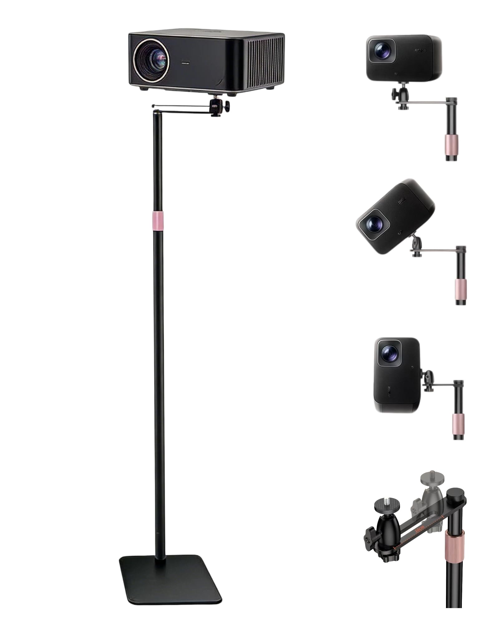 Beamer Ständer Höhenverstellbar 360° Schwenkbar Bodenständer, Projektor Halterung, Versteckt, Für Heimkino, Spielzimmer und Büro