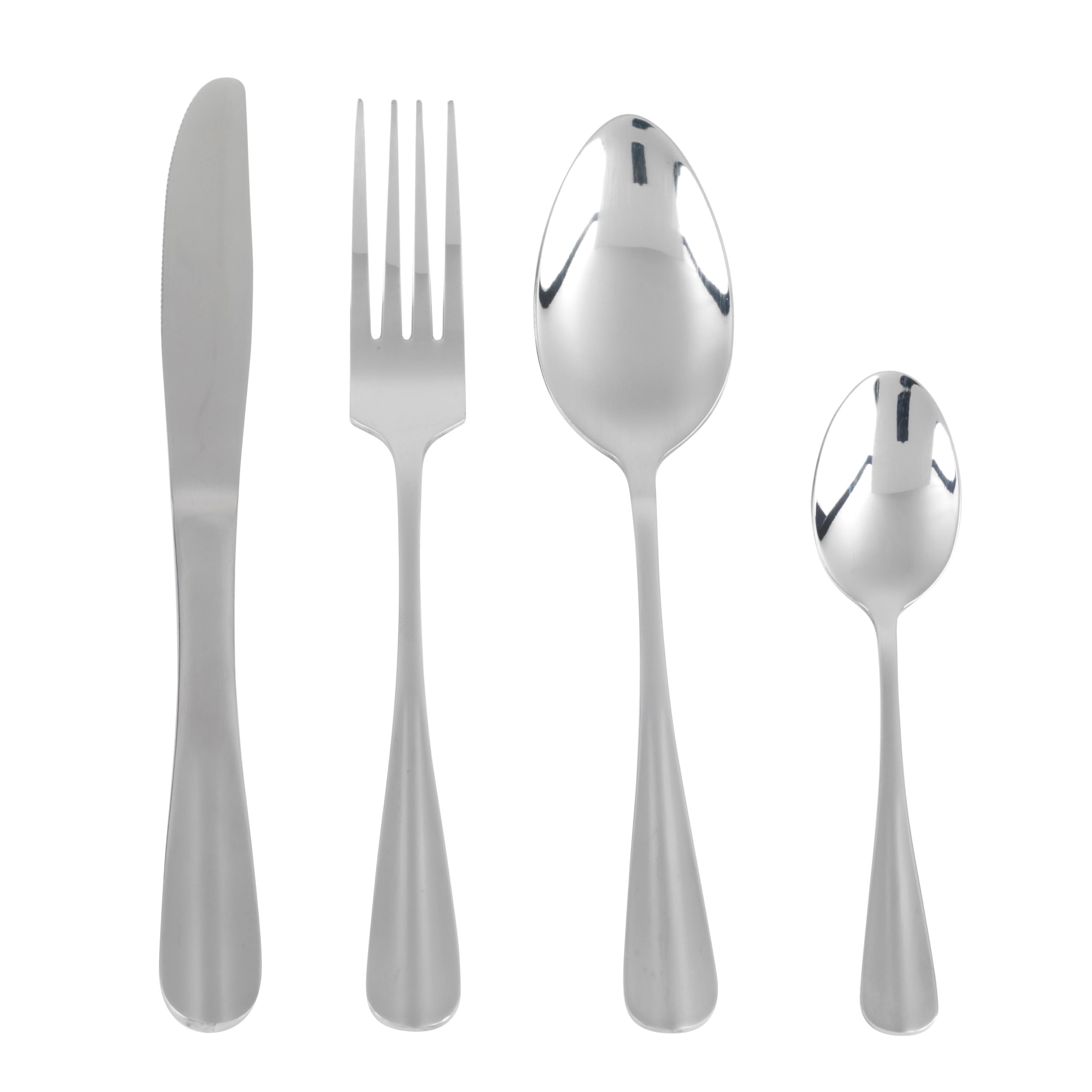 Salter Newbury 32-Piece Cutlery Set – 18/0 Stainless Steel Flatware Set, Service for 8, Dishwasher Safe, Mirror Polish Flatware/Silverware Set with Knives, Forks & Spoons, Easy to Clean, Silver